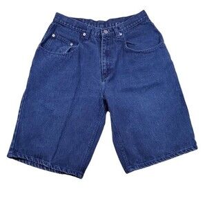 Vintage Size 32 Jordache High Rise Mom Jean Shorts Dark Wash Baggy Relaxed